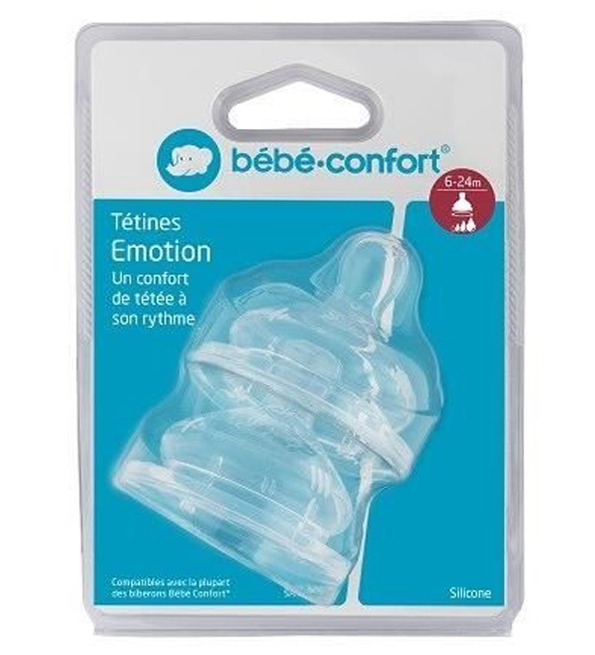 Bebe Confort Tetines Emotion Col Large T2 X2 3 Vitesses 6 24m Green Para