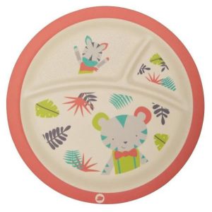 Bebe Confort – Assiette en Bambou avec compartiments – Jungle Vibes (18M +)