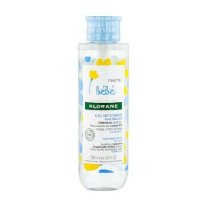 Klorane – Eau nettoyante sans rinçage au Calendula apaisant – Bébé – Peau normale 500 ml