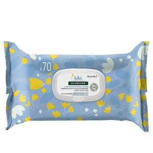 Klorane – Lingettes nettoyantes douces pour le corps au Calendula apaisant – Bébé – Peau normale à sèche 70 u