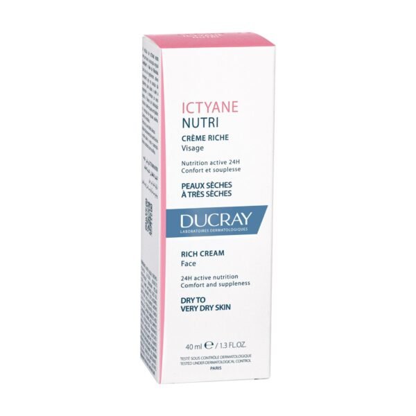 Ducray — Crème riche Visage — Crème visage peau sèche — Ictyane Nutri 40 ml – Image 3