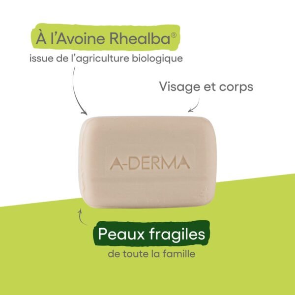 A-DERMA — PAIN DERMATOLOGIQUE — Pain dermatologique apaisant — LES INDISPENSABLES 100 g – Image 2