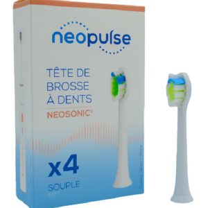 NEOPULSE Recharge 4 Tetes de Brosse à Dent Souple Blanc
