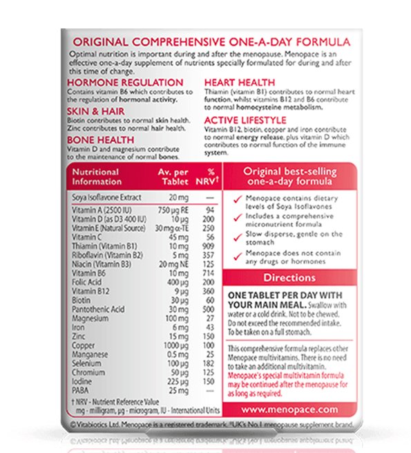 Vitabiotics – Menopace Menopause – 30 capsules – Image 2