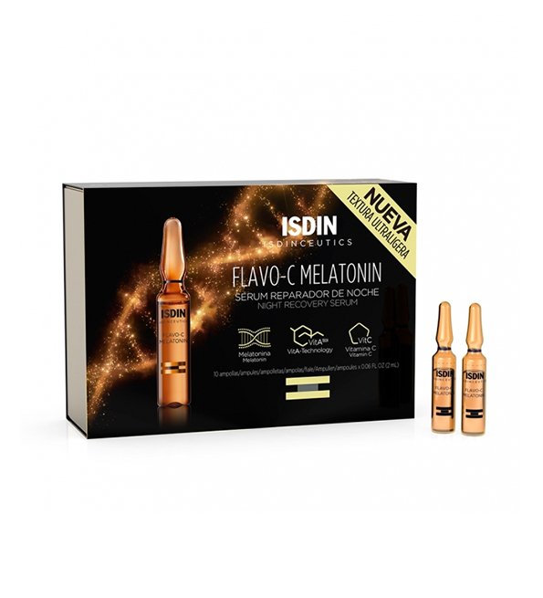 Isdin Flavo-C Melatonin serum reparateur nuit 10 Ampoules*2ml