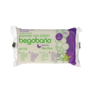 Begobano Eponge Savonneuse Aloe Vera 7.5 x 13 cm