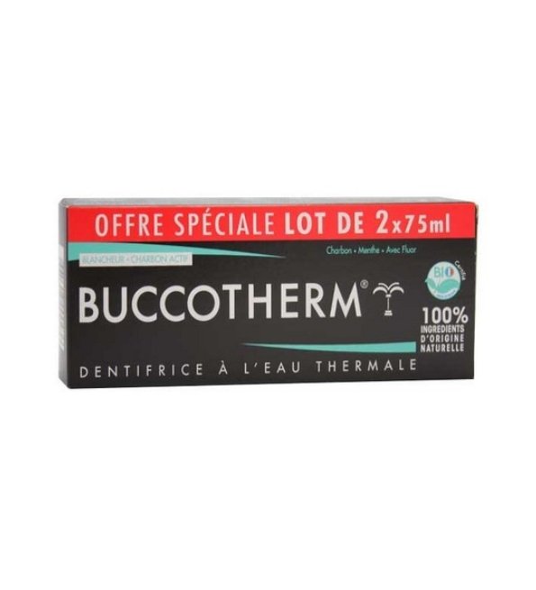 Buccotherm Dentifrice Charbon Noir 75ml x2 PACK