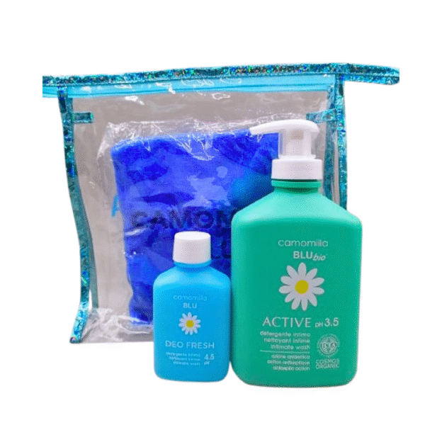 Camomilla Blu Active ph3.5 Nettoyant Intime+Gel Intim Echantillon+Serviette Trousse