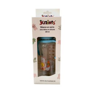 Juniors biberons en verre+poignet GM 250ml (fille/ graçon)