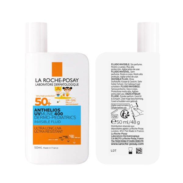 LA ROCHE POSAY ANTHELIOS UVMUNE 400 DERMO-PEDIATRICS FLUIDE INVISIBLE SANS PARFUM SPF50+ – Image 2