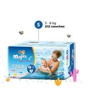 Magics Culottes de bain – Taille S (3-8kg) – Sachet de12 Pièces