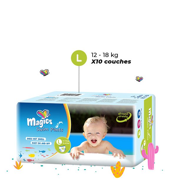 Magics Culottes de bain – Taille M 9-15kg – Sachet de11 Pièces