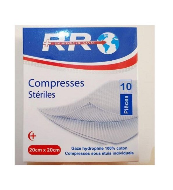RR Compresse Steriles 20*20 Boite de 10 Pièces