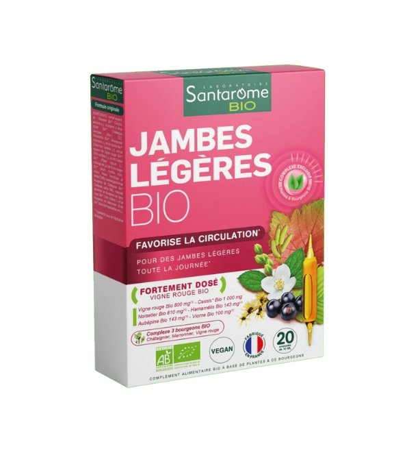 SANTAROME JAMBES LEGERES BIO 20 AMPOULES