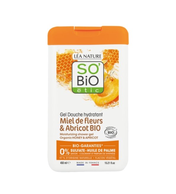 SO BIO GEL DOUCHE MIEL DE FLEURS ET ABRICOT 450ML