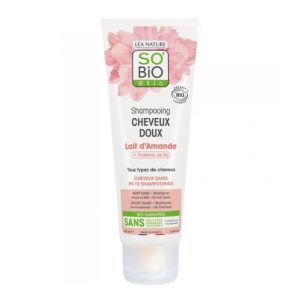 SO BIO SHAMPOOING DOUX AU LAIT D’AMANDE ET PROTEINE DE RIZ 250ML