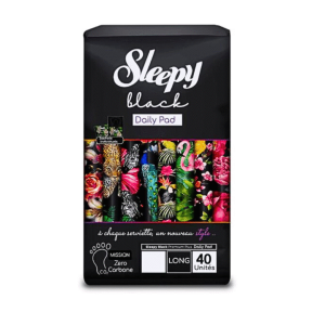 Sleepy Black Panty Liner Normal 40 Pieces