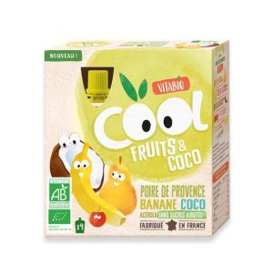 VITABIO COOL FRUITS POMME POIRE 4 X 90G