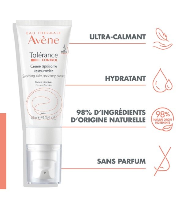 Eau Thermale Avène – Tolérance CONTROL Crème apaisante restauratrice Cosmétique Stérile® 40 ml – Image 2
