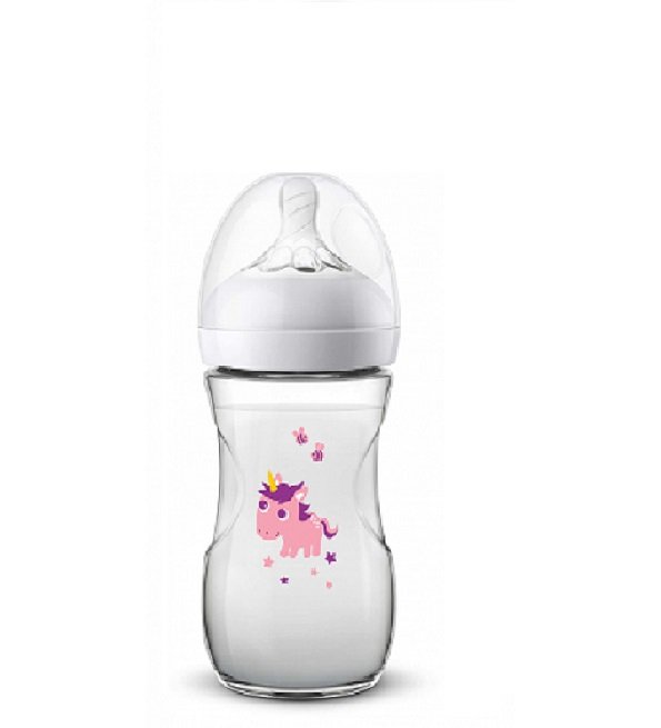 AVENT NATURAL BIBERON DEBIT LENT DES 1 MOIS Unicorn 260ML
