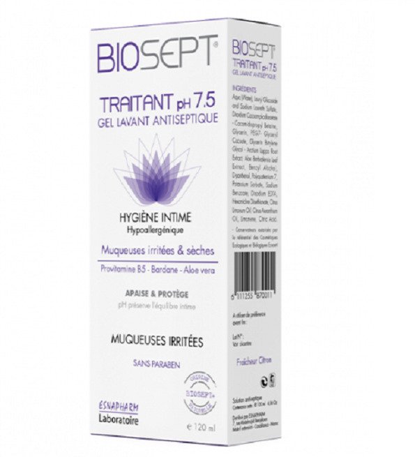 BIOSEPT TRAITANT pH 7.5 GEL ANTISEPTIQUE 120 ML