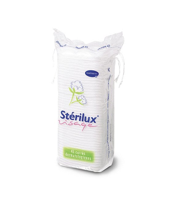 HARTMANN STÉRILUX VISAGE COTON CARRÉ 45 UNITÉS