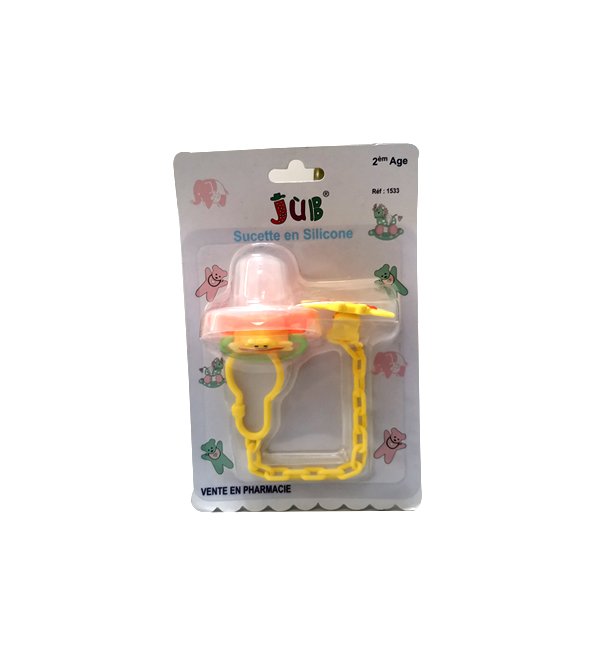 Juniors sucette en silicone jub 2émé age +clips