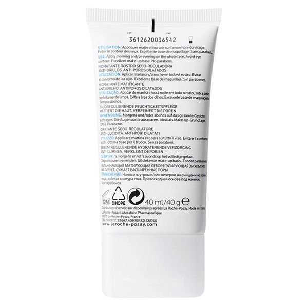 La Roche-Posay Effaclar Mat Hydratant Sébo-Régulateur Peau Grasse et Sensible | 40ml – Image 3