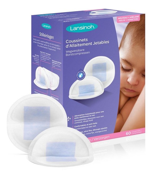 Lansinoh Coussinets d’allaitement jetable Blue Lock – 60 unités