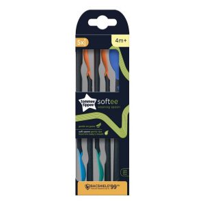 Tommee Tippee Lot de 5 Cuillères d’apprentissage Softee 4M+
